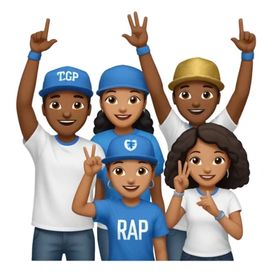 African American crowd of fans men and women at a rap concert sticker