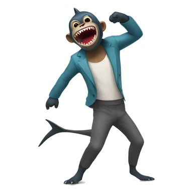 Dance shark ang monkey  sticker