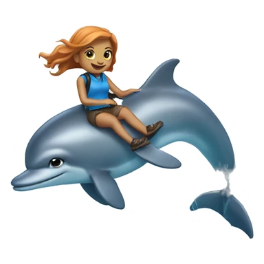 Macie riding dolphin  sticker