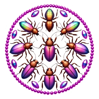 Multiple pink bedazzled cockroaches in a circle  sticker