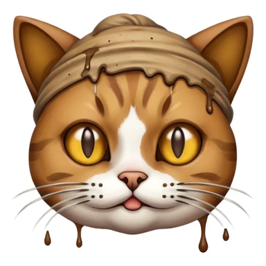 Cat with shit on its head sticker