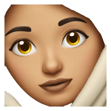 cozy brunette girl wrapped in blanket eyes closed eyelashes sticker