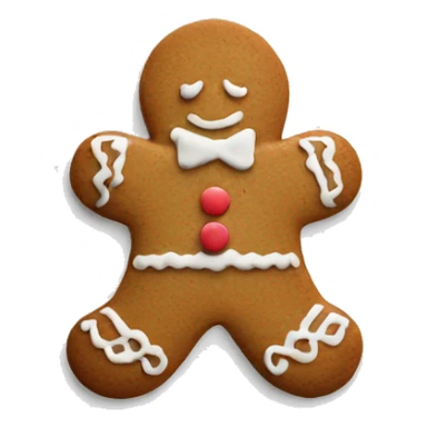 Simple Gingerbread biscuit with frosting decorations on a white plate  sticker