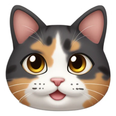 cute calico cat with chubby cheeks sticker
