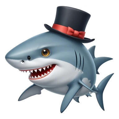 shark with tophat sticker