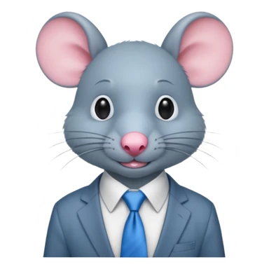 rat with shirt and blue tie sticker