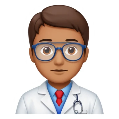 a scientist in a white coat in the colors of the American flag sticker