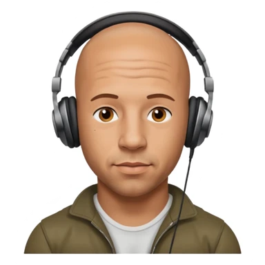 VIN DIESEL with headphones  sticker