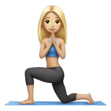 Blonde girl long hair doing yoga sticker