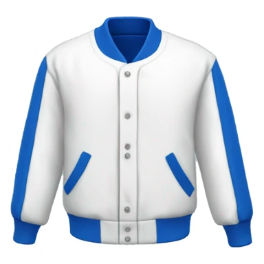 a blue baseball jacket with white sleeves piece of clothes item only sticker