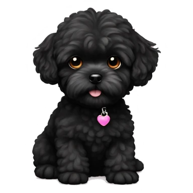 tiny black maltipoo sticker