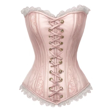 Highly detailed rococo pale pink corset sticker