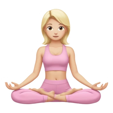 Yoga Blonde Girl With Light Pink Clothes sticker