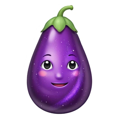 Aubergine with glitter sticker