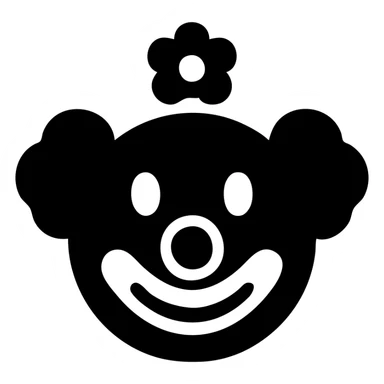 solid filled clown face icon sticker