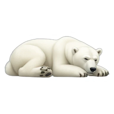 Polar bear full body laying down sticker
