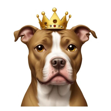 Pit bull with a crown and a bit of brown on ONE eye sticker