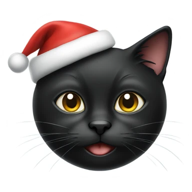 Black cat with santa hat sticker