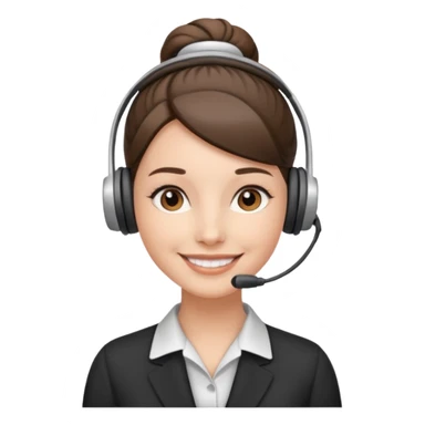 receptionist face with singe bun sticker