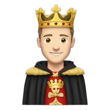 Jonathan Toews as a king with a royal robe on sticker