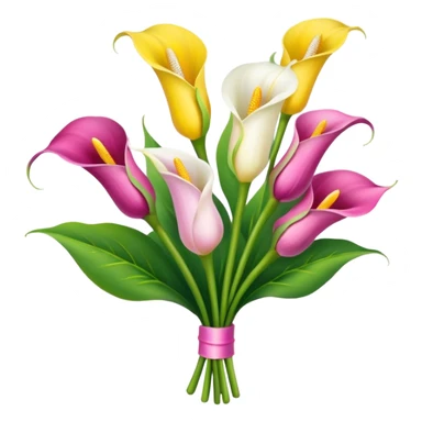 calla lily flower multicolor bouquet sticker