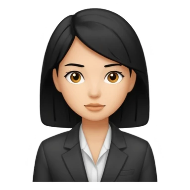 Salon owner a girl with blazer in black hair sticker