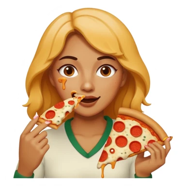 woman who eat pizza
 sticker