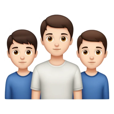 Three young  brunette brothers  sticker