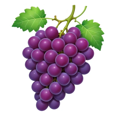 concord grape, simple and bold purple grapes, green stem, minimal shading sticker