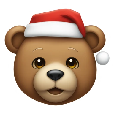 Teddy bear wearing a santa hat sticker