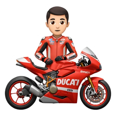 Un emoji de moto gp dé Ducati Marc Márquez pero con la moto del 2025 y el número del piloto es el 93 sticker