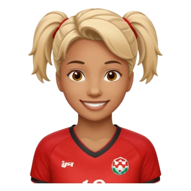 woman soccer player with red jersey sticker