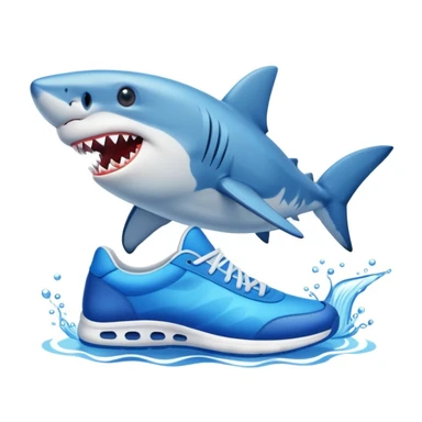 tiburon con tenis azules sticker