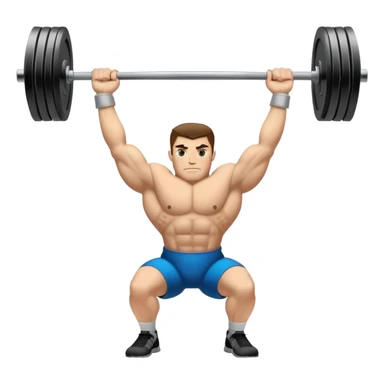 Powerlifting emblem featuring a stylized barbell with heavy weights on each side, flanked by muscular arms gripping the bar. The design is bold and dynamic, symbolizing strength and determination. The background is minimal, focusing on the emblem itself, with a sleek and professional look.  sticker