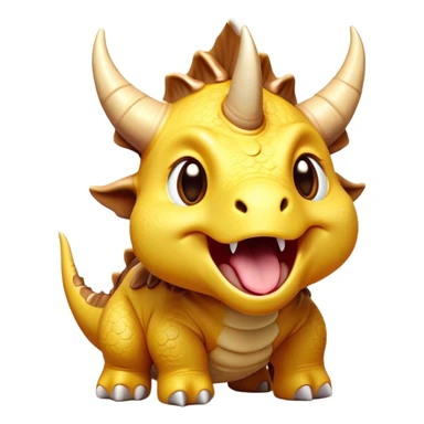 Cinematic Cute Yawning Triceratops Portrait Emoji, Head tilted slightly with a dramatic, wide-open yawn, showcasing a robust, horned body with a frilled head and sleepy, half-closed eyes, Simplified yet irresistibly cute features, highly detailed, glowing with a soft, cozy prehistoric glow, high shine, relaxed yet expressive, stylized with a dash of whimsical ancient charm, soft glowing outline, capturing the essence of a drowsy yet affectionate Triceratops that appears ready to stretch and yawn its way out of the screen! sticker