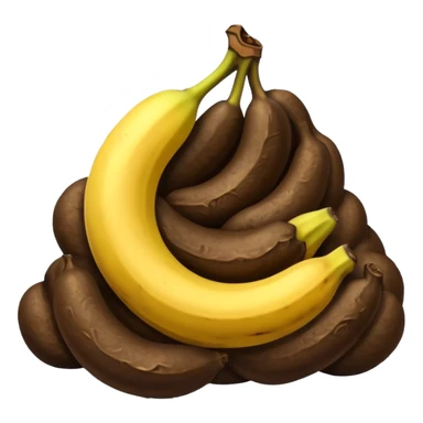 Poop with a banana sticker