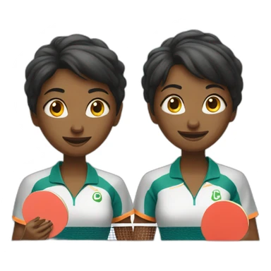 two women play table tennis sticker