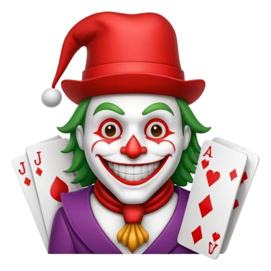 poker card with a funny jolly joker inside the card (machine os icon) sticker