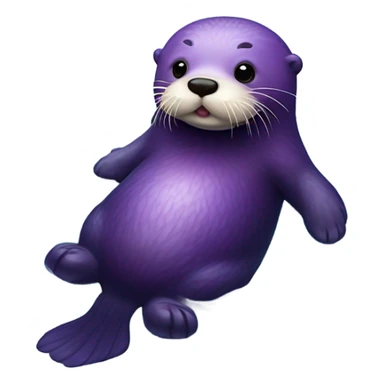 Purple sea otter sticker