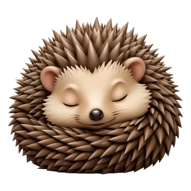 Sleeping baby hedgehog curled up sticker