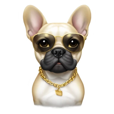 French bulldog wearing shades and a gold chain  sticker