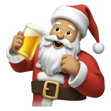 Santa chugging a beer sticker