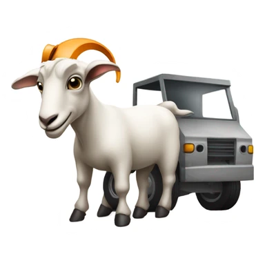 Goat with a cement mixer sticker