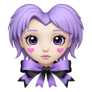 pastel goth heart with lavender ribbon sticker