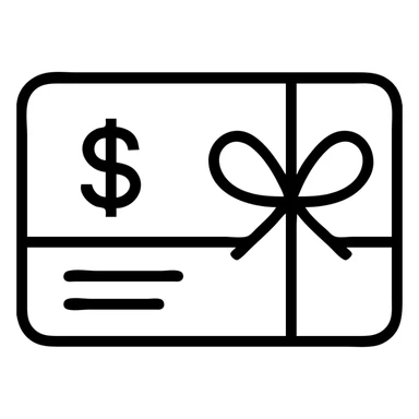 create gift certificate icon on transparent background png sticker