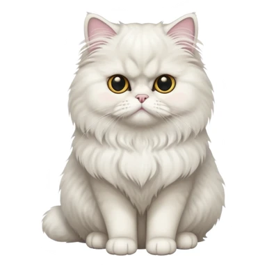 Persian cat full body sitting with black eyes sticker