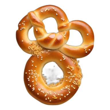 Pretzel bagel with everything seasoning sticker