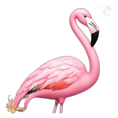 Pink flamingo in jewelry sticker