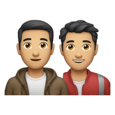 a colombian man and a vietnamese man gay couple sticker