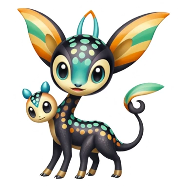 Colorful Exotic Striped Spotted Dotted dusted Glossy Shiny Meloetta-Vernid-Trico-Toothless-Kirby-Fakémon-creature-hybrid sticker